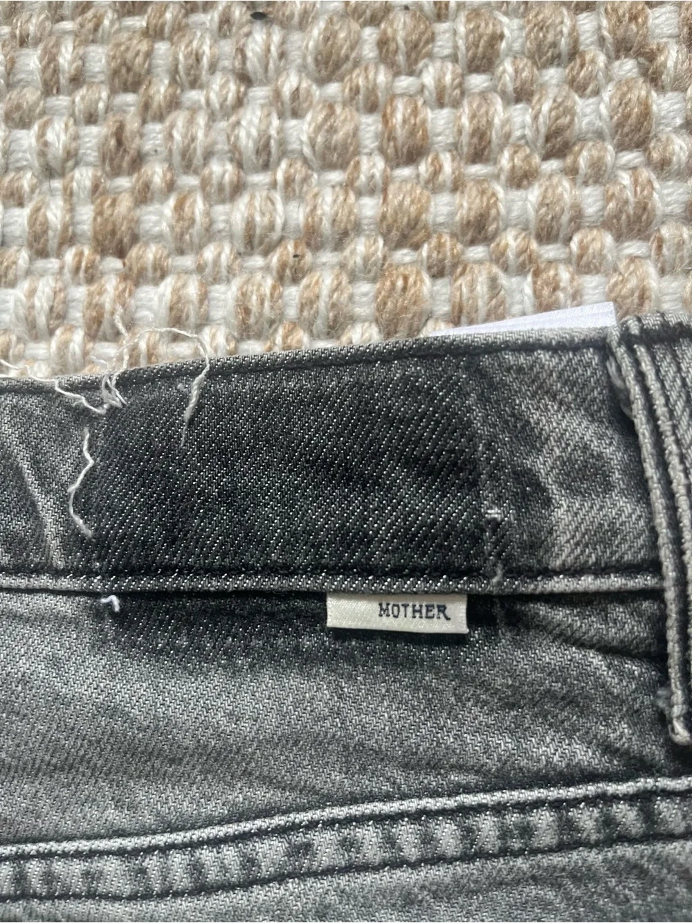 MOTHER The Whole Lot Zip Twist Fray shorts, bait and switch wash
